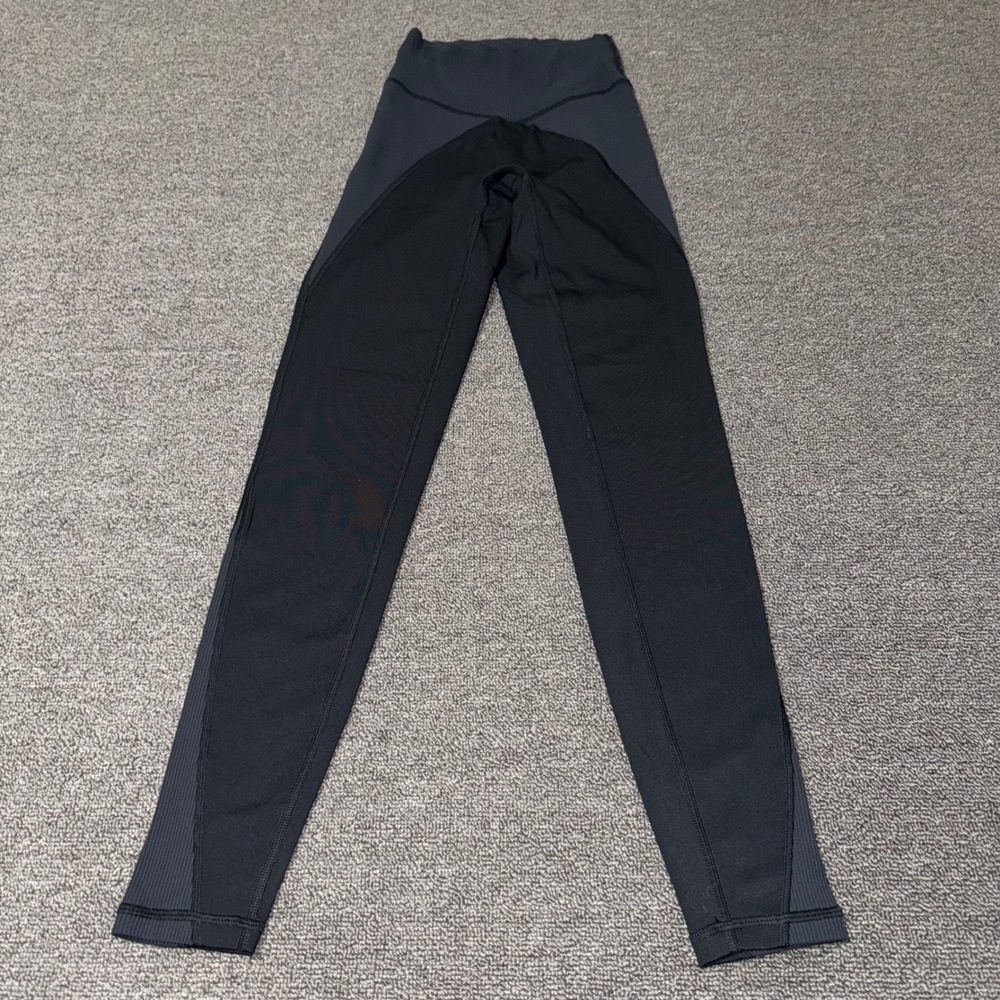 OFFLINE by Aerie Goals 7/8 Leggings Black Ribbed High Rise Women's XS Gorpcore